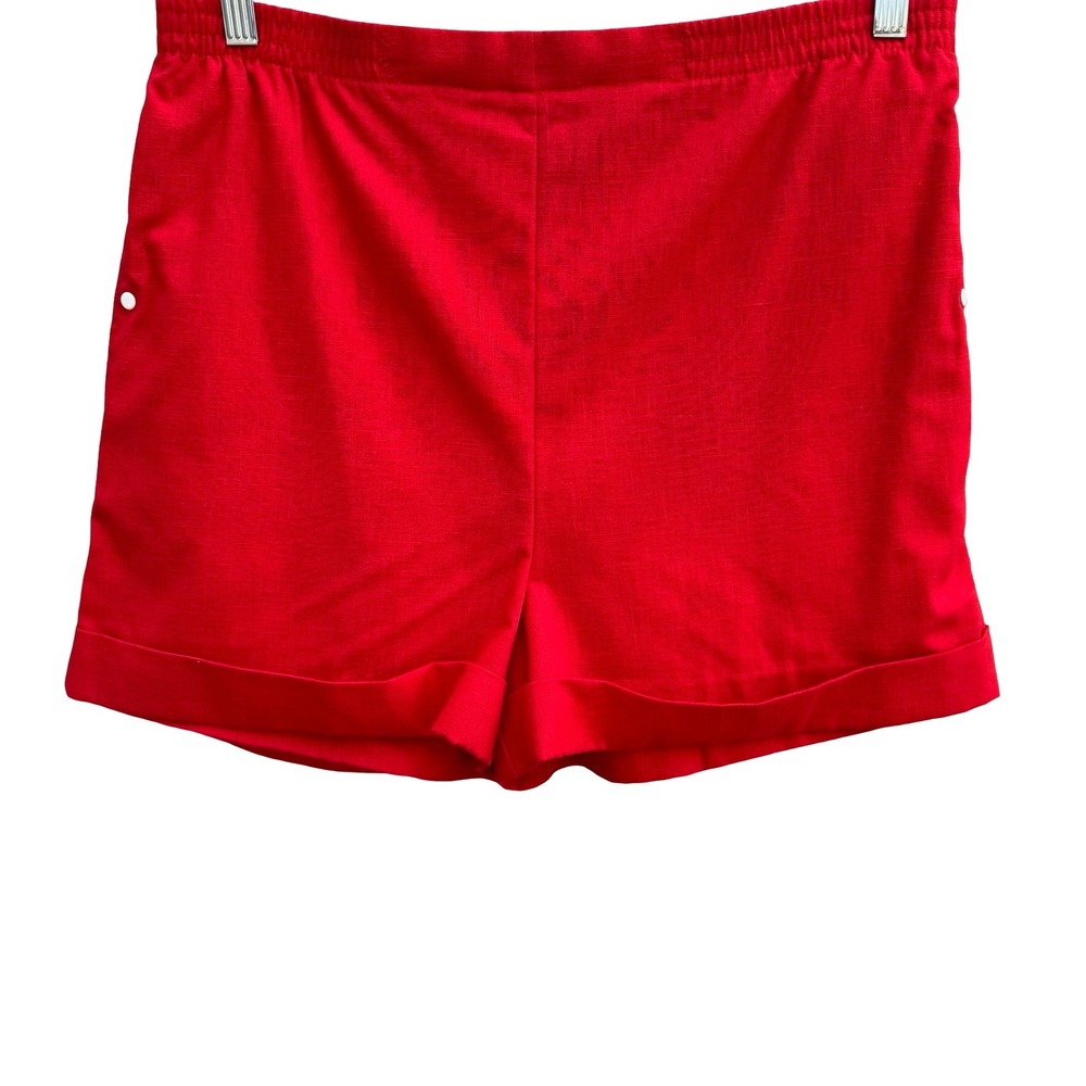 Catalina Vintage 80s Coastal Nautical High Waist Cuffed Shorts Nautical Beach 14